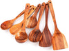 Wooden Spoons for Cooking, Nonstick Wood Kitchen Utensil Cooking Spoons, Natural Teak Kitchen Utensils Set（7 Pcs）