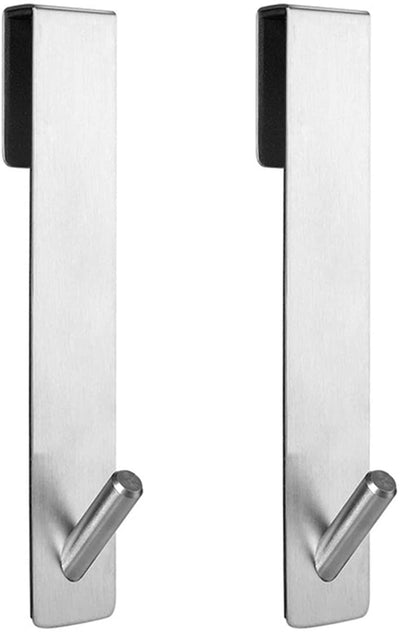 Door Hooks for Bathrooms, 2 Pcs Stainless Steel Door Hooks for Hanging Towels, Robes (7 inch)