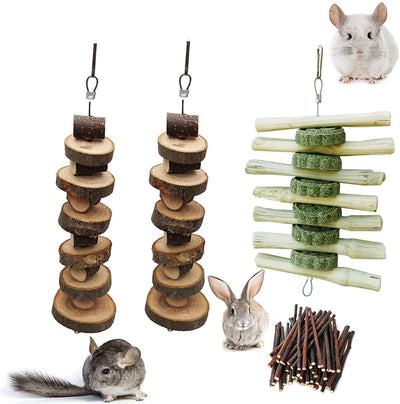 Rat chew Toys, Chew Treats. Apple Sticks Toys Small Animal Chew Toys for Rabbits Chinchilla Hamsters Guinea Pigs Gerbils.