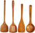 Wooden Spatula,Slotted Turner,Ladle Long Handle Utensils Set.Handmade for Kitchen Cookware (Utensil 4 Sets)