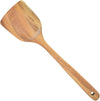 Wooden Wok Spatula, Natural Teak Long Handle Turner, Handmade for Non-stick Cookware, 13 Inch