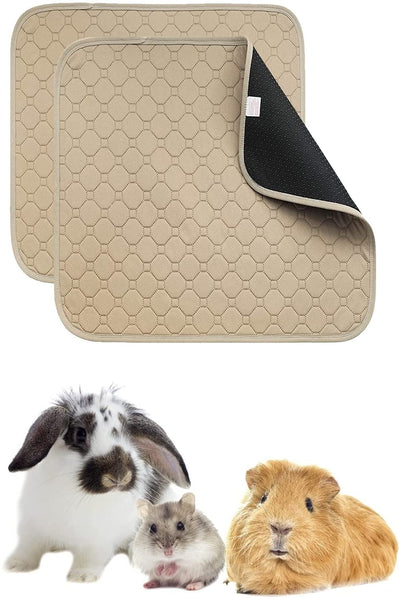 Guinea Pig Cage Liners, 2 Pack of Washable and Reusable Guinea Pig Bedding, A High Absorption Pee Pads for Rabbits, Hamsters, Dogs, Cats and Other Small Animals (12" x 12")