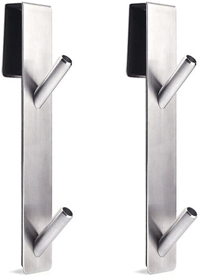 Door Hooks for Bathrooms, 2 Pcs Stainless Steel Door Hooks for Hanging Towels, Robes (7 inch)