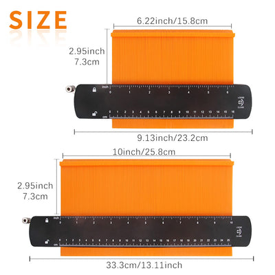 Contour Gauge with Lock, 10" Adjustable Lock Contour Gauge Tool, Precisely Copy Irregular Shape Duplicator for DIY Handyman, Construction