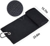 Golf Towel with Clip and Golf Club Brush Retractable Groove Cleaner, Men's Golf Accessory with Mark Golf Ball Stencil