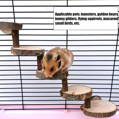 Hamster Wooden Ladder, Small Pets Chewing Toys for Sugar Glider, Mouse,Gerbil, and Dwarf Hamster,Teeth Care Molar Toy.