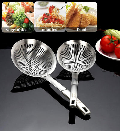 Skimmer Ladle, 304 Stainless Steel Skimmer 14.5 ln for Cooking Frying Skimming