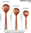 Wooden Ladle Spoons Set, Wood Kitchen Utensils Set Soup Spoon Set Wooden Spoon for Cooking, 3 Pcs