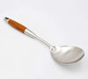 Rice paddle spoon with Long Wooden Handle 304 Stainless Steel Utensils 13Inch (F-Rice paddle)