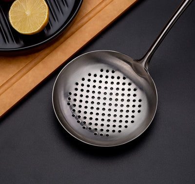 Skimmer Ladle, 17inches spatula for wok, 304 Stainless Steel wok spatula.