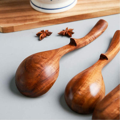 Wooden Ladle Spoons Set, Wood Kitchen Utensils Set Soup Spoon Set Wooden Spoon for Cooking, 3 Pcs