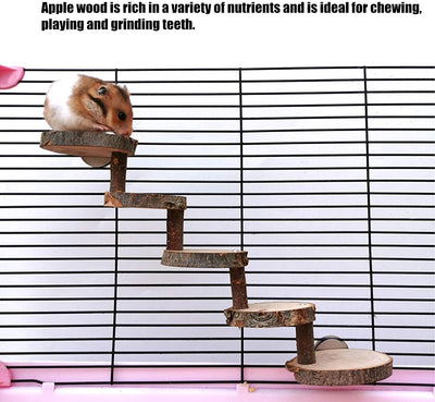 Hamster Wooden Ladder, Small Pets Chewing Toys for Sugar Glider, Mouse,Gerbil, and Dwarf Hamster,Teeth Care Molar Toy.