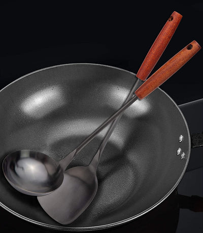 Soup Ladle, 14.2 inches wok utensils, Stainless Steel wok Ladle.