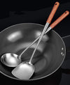 Wok spatula and ladle Tool Set, 17inches spatula for wok, 304 Stainless Steel wok spatula.