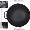 tamasaki Cast Iron Wok with Lid, 13" Pre-Seasoned Flat Bottom Stir Fry Pan with Wooden Handle