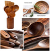 Wooden Spoons for Cooking, Nonstick Wood Kitchen Utensil Cooking Spoons, Natural Teak Kitchen Utensils Set（8 Pcs）