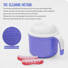 Denture Bath Case with Strainer,Large False Teeth Bath Cup with Lid for Soaking Dentures or Storing Pacifier,Capacity 10.6 Oz