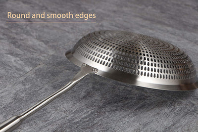 Slotted Spoon,304 Stainless Steel Skimmer Spoon,Strainer Ladle for Kitchen Cooking 16.9 Inch