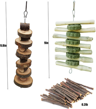 Rat chew Toys, Chew Treats. Apple Sticks Toys Small Animal Chew Toys for Rabbits Chinchilla Hamsters Guinea Pigs Gerbils.