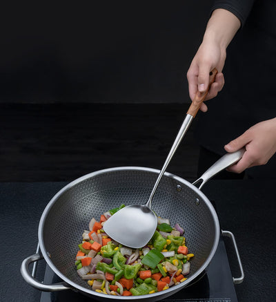 Wok spatula, 17inches spatula for wok, 304 Stainless Steel wok spatula.