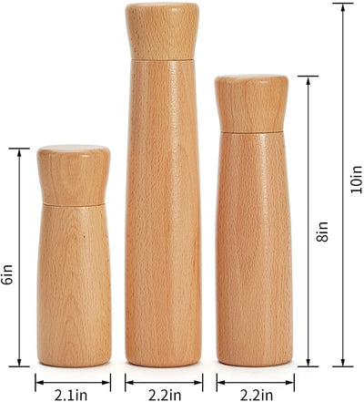 Wooden Salt and Pepper Grinder, Grinder Mill with Adjustable Stainless Steel Rotor