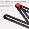 Multi Angle Aluminum Alloy Measuring Ruler, 6-Sided Angle Measurement Tool with Hole Punch Locator, Aluminum Alloy Multi-Function Angle Ruler